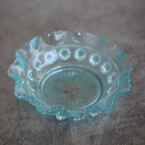 Davidson Glass Art Deco Blackberry Dish Ruffle Edge Made in England
